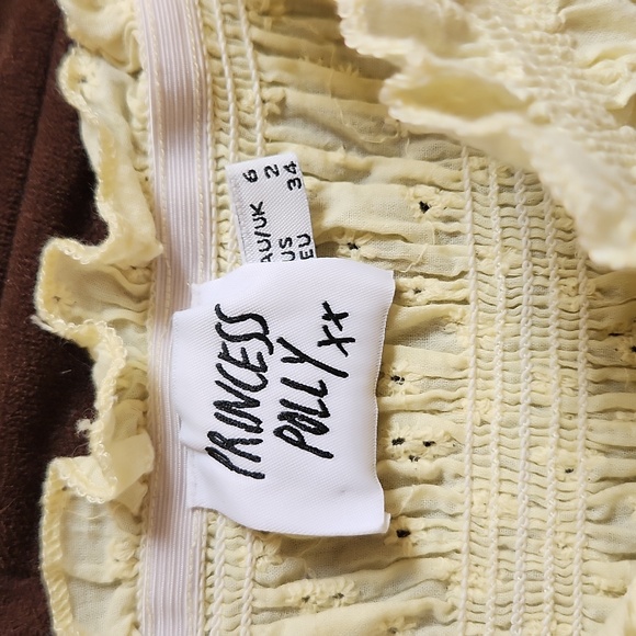 Princess Polly Lemon Yellow Crop Top Size 2 - Picture 4 of 5